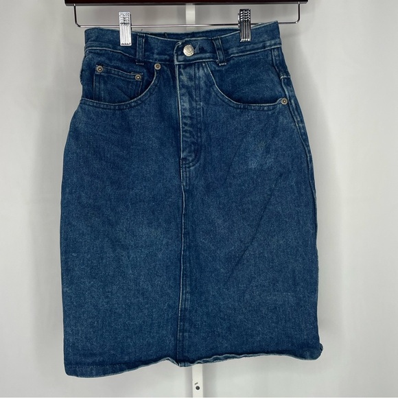 jeanjer Dresses & Skirts - Vintage JEANJER Denim Skirt 5/6 High Waist Blue Jean Skirt 90s Y2K Pencil Mini